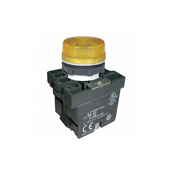 Dayton Pilot Light,22mm,LED,Yellow 30G219