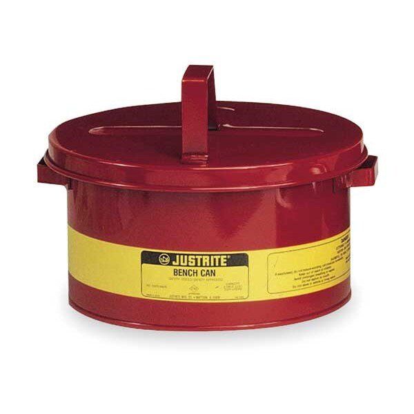 Bench Can 3 gal Steel Can, Steel Plunger, 12 1/8 in Dasher Plate Dia., Red