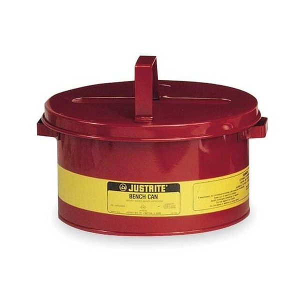 Bench Can 3 gal Steel Can, Steel Plunger, 12 1/8 in Dasher Plate Dia., Red
