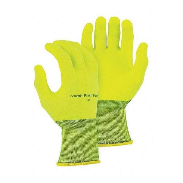 Hi-Vis Coated Gloves, SuperDex, Palm, Not Rated Abrasion Level, Yellow, 9 12 PK