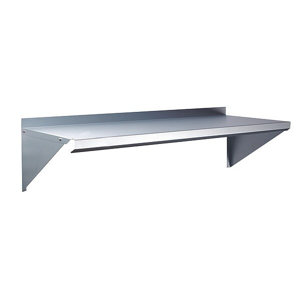 Manufacturer Varies Steel Wall Shelf, 12"D x 60"W x 11-1/2"H, Silver 2HFY3