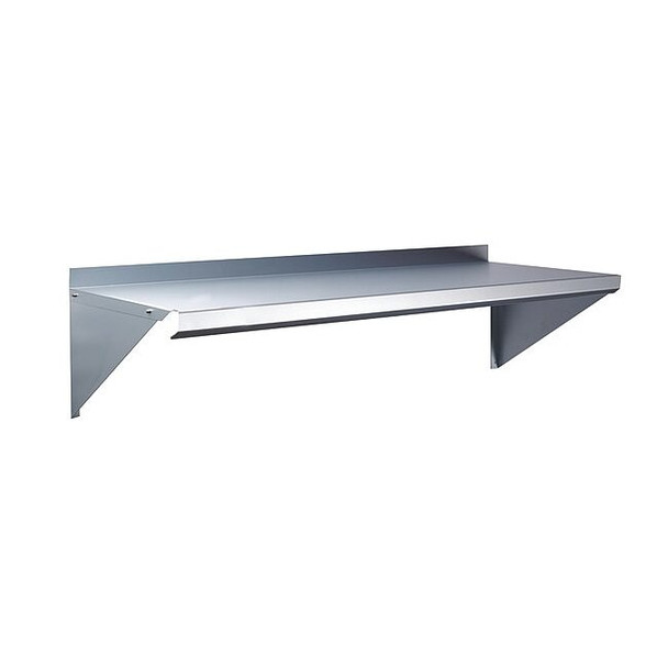 Manufacturer Varies Steel Wall Shelf, 12"D x 60"W x 11-1/2"H, Silver 2HFY3