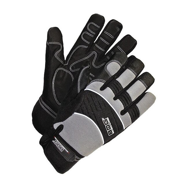 Bdg Mechanics Gloves,Black/Gray,Slip-On,M 20-1-10008-M