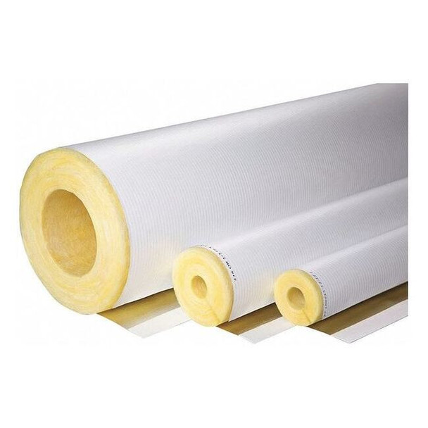Johns Manville Pipe Insulation, 3 ft. L, Fiberglass, 2 in Wall 690461