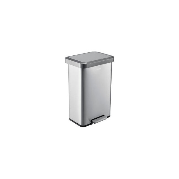 Global Industrial Stainless Steel Rectangular Step Trash Can - 12 Gallon