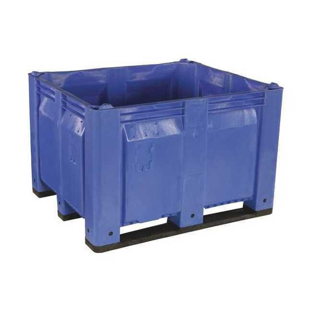 Bulk Container 25.4 cu ft Volume Cap., 48 in L, 40 in W, 31 in H, Plastic, Blue