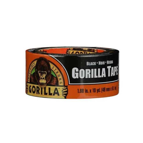 Gorilla Glue Duct Tape, Black, 10 yd L, 1-7/8 in W 105631