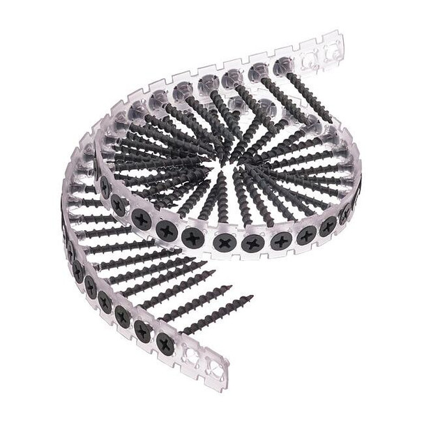 Drywall Screw, No 6 x 1-5/8 in, Steel, Flat Head Phillips Drive, 1000 PK