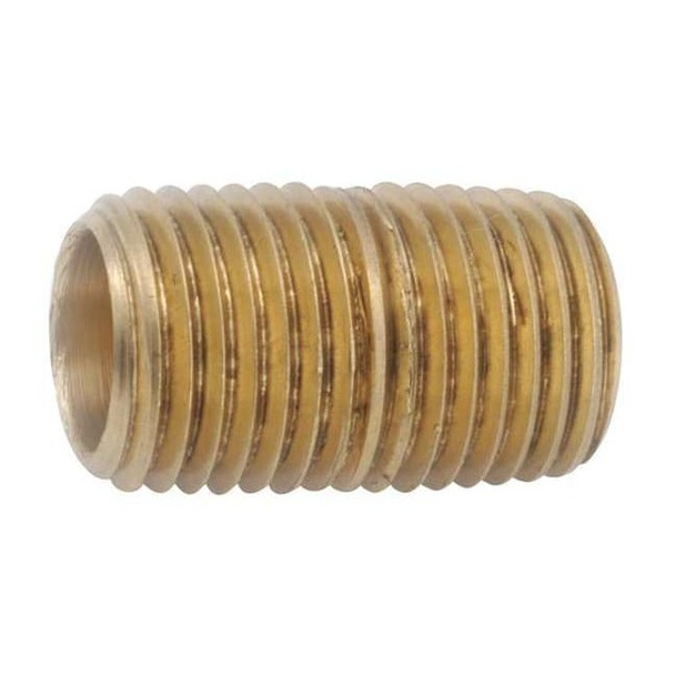1/8" MNPT x 13/32" TBE Brass Close Pipe Nipple Sch 40