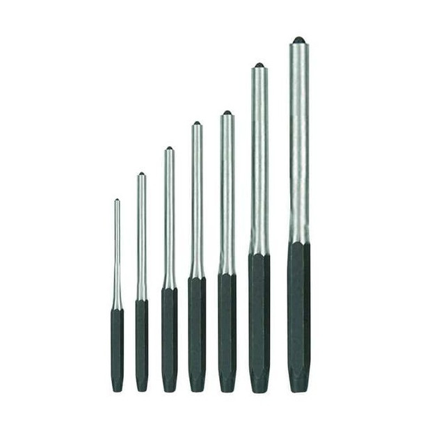 Westward Roll Pin Punch Set,1/16 To 5/16 In,7 Pc 2AJL9