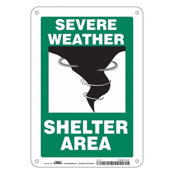 Safety Sign, 10 in Height, 7 in Width, Aluminum, Horizontal Rectangle, English