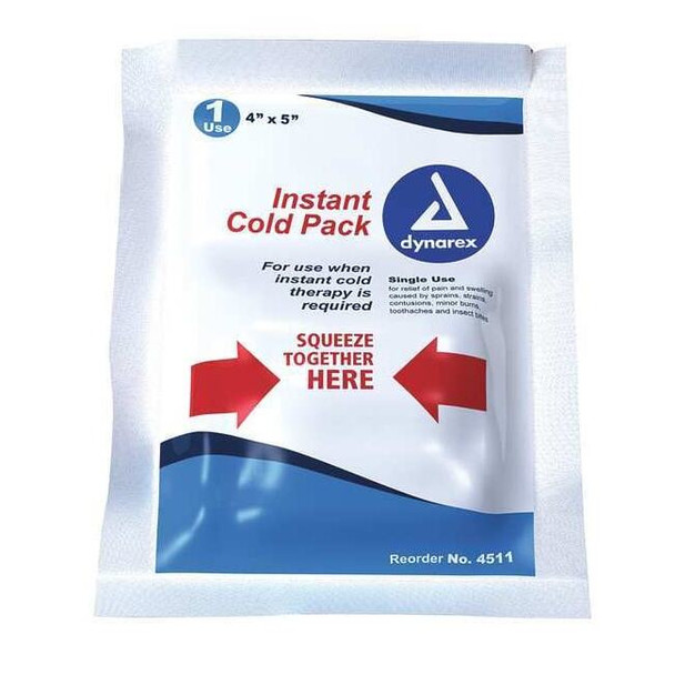 Dynarex Instant Cold Pack,White,4inL x 5inW,PK24 4511