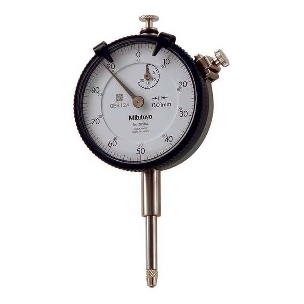 Mitutoyo Dial Indicator,0 to 20 mm Range,White 2050AB