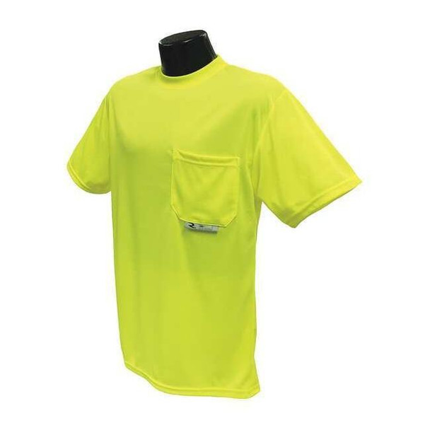 Short Sleeve T-Shirt, Non Rated, Birdseye Mesh, Hi-Vis Green, 3X
