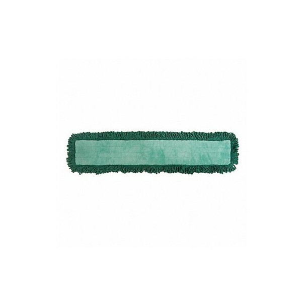 48 in L Dust Mop, Slide On Connection, Pad End, Green, Microfiber
