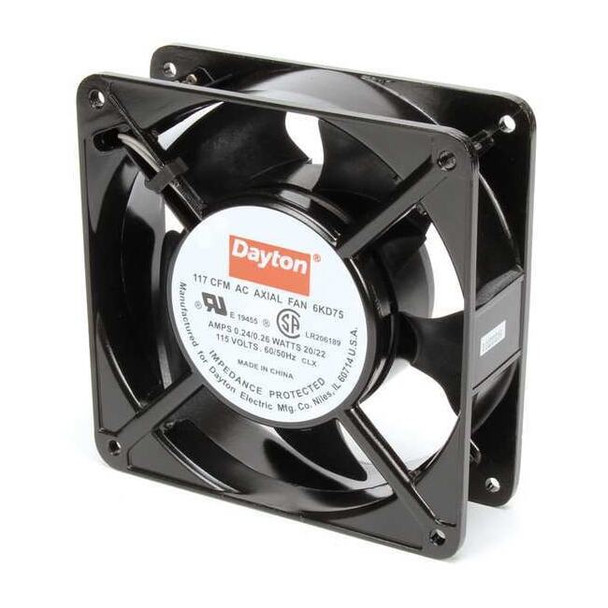 Dayton Axial Fan, Square, 115V AC, 1 Phase, Cast Aluminum, 4 11/16 in W. 6KD75
