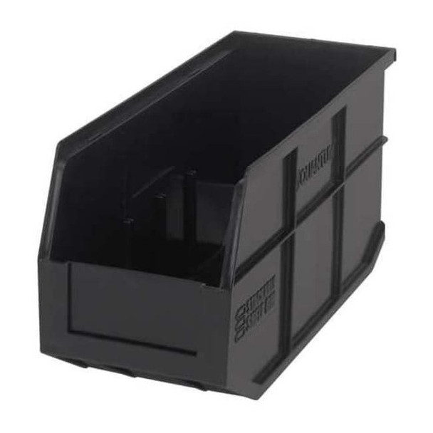 Shelf Storage Bin, Polypropylene, Black, 7 in H, 6 in W, 14 in L