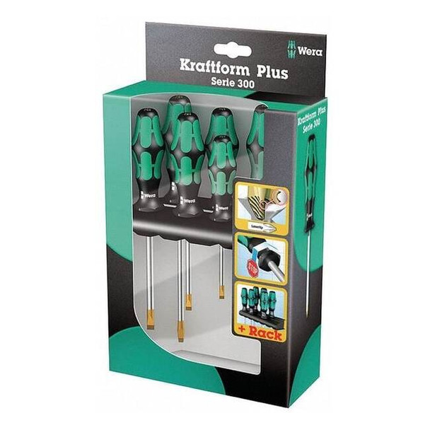 Wera Screwdriver Set,Slotted/Phillips,6 pcs 05105650001