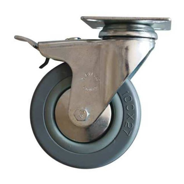 Manufacturer Varies Plate Caster,Swivel,Rubber,4 in.,176 lb. TSED 100 RN0D B