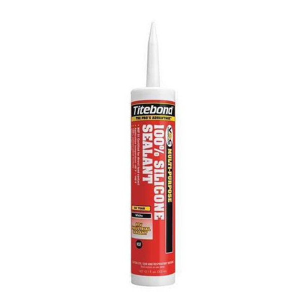 Titebond Silicone Sealant, 10 oz, Cartridge, White, Silicone Base 2601