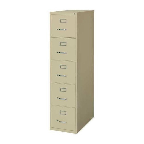 Hirsh 15" W 5 Drawer Vertical File Cabinet, Putty,  Letter 17777