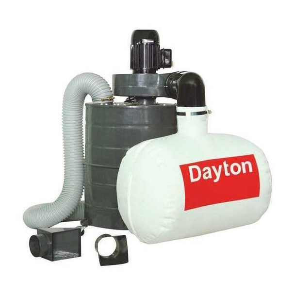 Dayton Wood Dust Collector, 600 cfm CFM Max Flow, 3/4 hp, Single Phase 3AA31