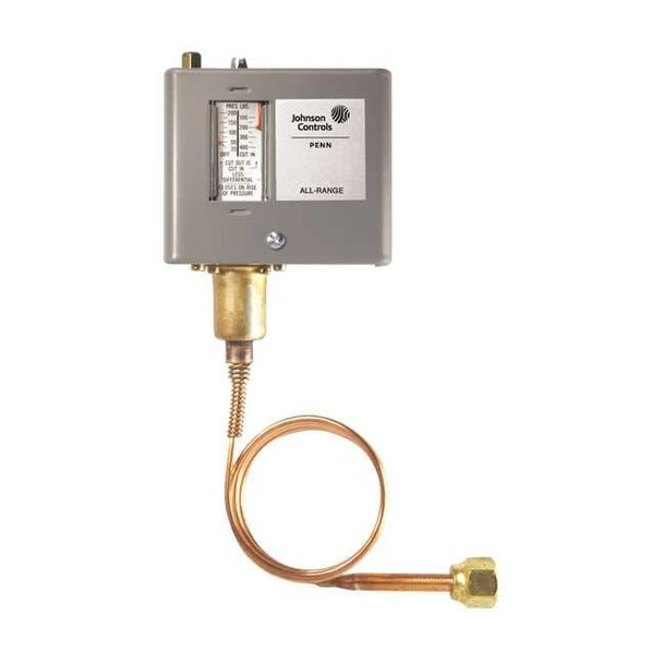 Johnson Controls Single Pressure Control, Adjustable,SPST P70CA-4C
