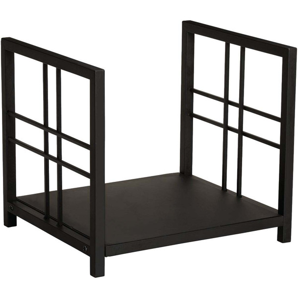 Home Impressions Square Hearthside Black Steel Fireplace Log Holder LG2118