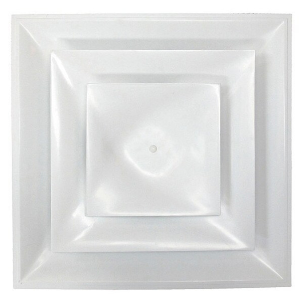 American Louver 6 in Square Step-Down Diffuser, White STR-C-6W-FR