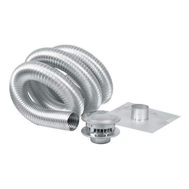 Ameri-Vent Chimney Liner,5" x 35 ft.,Aluminum 5ALK35