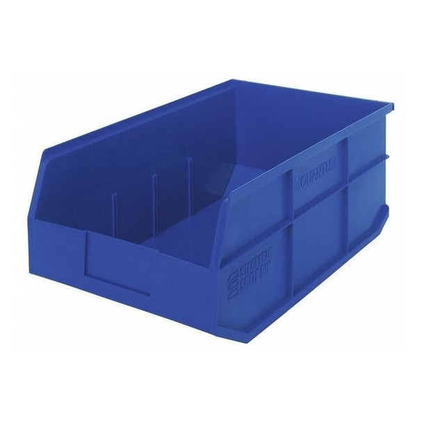 Shelf Storage Bin, Polypropylene, Blue, 7 in H, 11 in W, 18 in L