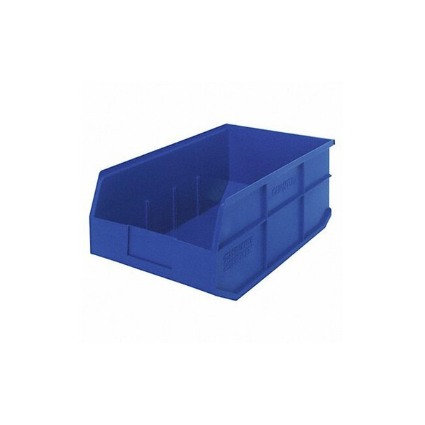 Shelf Storage Bin, Polypropylene, Blue, 7 in H, 11 in W, 18 in L