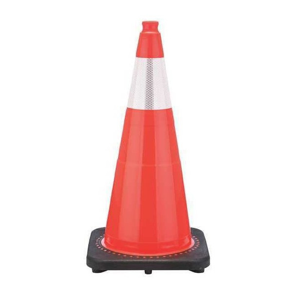 Traffic Cone, PVC, High-Intensity Prismatic, 28 in Height, 10 lb, Orange
