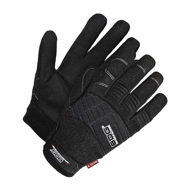 X-Site Mechanics Gloves, Synthetic Leather Palm, Spandex Back, M, Black
