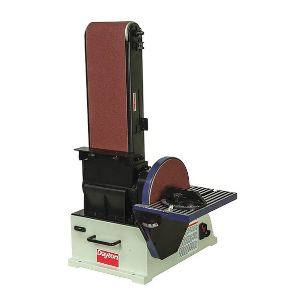 Belt and Disc Sander, 1 hp, 9 in Disc Dia, 2510 RPM Disc Speed, Corded, 115 V V