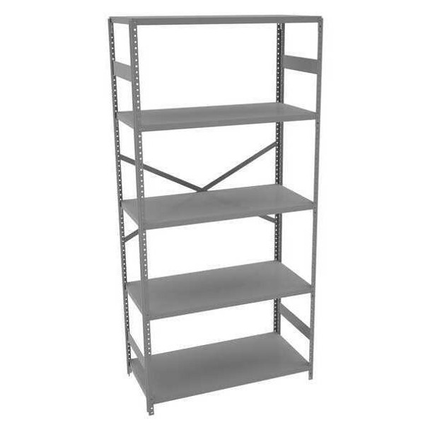 Metal Shelving Unit, 18"D x 36"W x 75"H, 5 Shelves, Carbon Steel