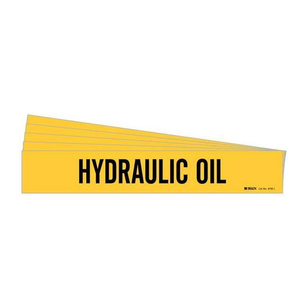 Brady Pipe Marker,Black,Hydraulic Oil,PK5, 8790-1-PK 8790-1-PK