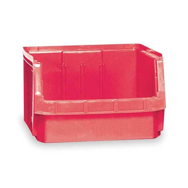 Storage Bin, Polyethylene, Red, 11 7/8 in H, 18 3/8 in W, 19 3/4 in L
