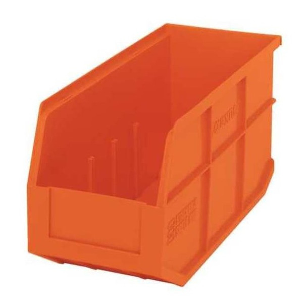 Shelf Storage Bin, Polypropylene, Orange, 7 in H, 6 in W, 14 in L