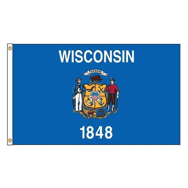 Annin Flagmakers Wisconsin Flag,5x8 Ft,Nylon 145980