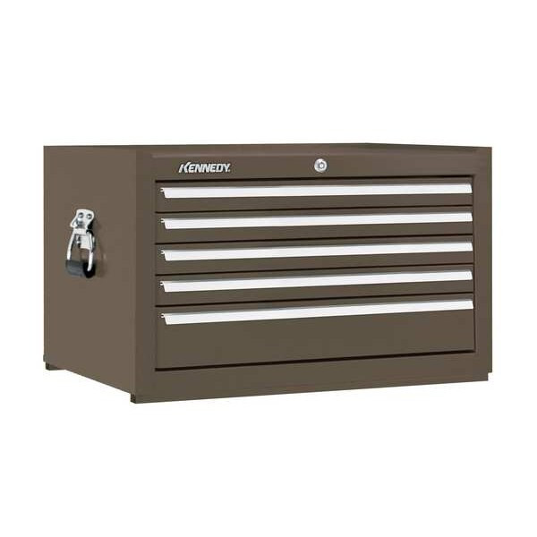KSeries Top Chest, 5 Drawer, Brown, Steel, 27 in W x 18 in D x 16-1/2 in H