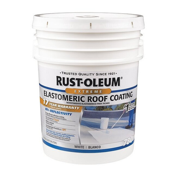 Elastomeric Roof Coating, 4.75 gal., White, Dry Time: 2 to 24 hr