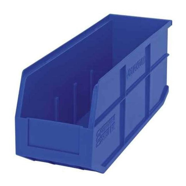 Shelf Storage Bin, Polypropylene, Blue, 7 in H, 6 in W, 18 in L