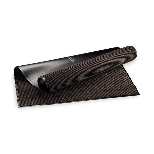 Entrance Mat, Polypropylene, 3/8 in Thick, Brown, 3 ft W x 10 ft L