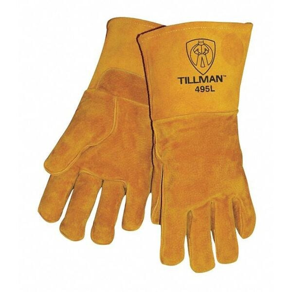 495 Welding Gloves, Straight Cuff, Straight Thumb, Premium Pigskin, S, 1 PR