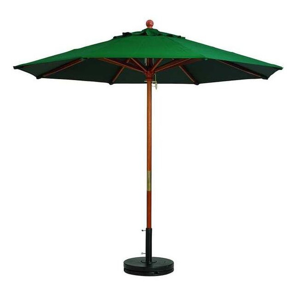 Grosfillex 7ft Wooden Market Umbrella, Forest Green 98942031