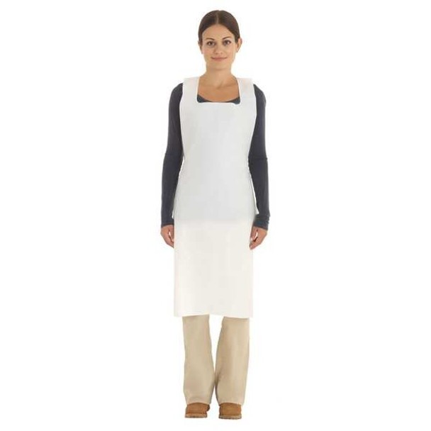 Ansell Bib Apron, Polyethylene, White, 600 PK 54-290