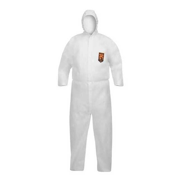 Kleenguard Coveralls, 2XL, White, KleenGuard A40 Reflex, Zipper,PK25 47998