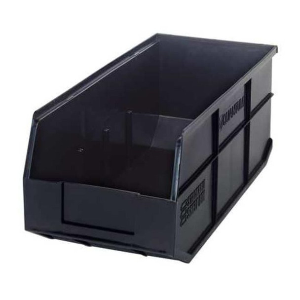 Shelf Storage Bin, Polypropylene, Black, 7 in H, 8 1/4 in W, 18 in L