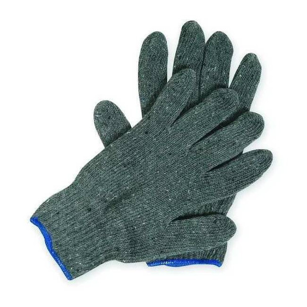 Condor Knit Gloves, Cotton/Polyester, None Uncoated, Knit, Gray, XS, 12 PK 5PE85